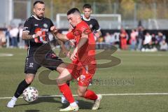 Bayernliga Süd - Saison 2022/2023 - FC Ingolstadt 04 -  TSV 1882 Landsberg - Keidel Felix (Nr.6 - Fc Ingolstadt 04 II) - Hutterer Michael #32 Landsberg - Foto: Meyer Jürgen