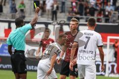 3. Liga; FC Ingolstadt 04 - SSV Ulm 1846; gelbe Karte Benjamin Kanuric (8, FCI) Scienza Leonardo (22 Ulm) Allgeier Bastian (7 Ulm)