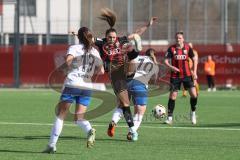 2. Bundesliga Frauen - Saison 2024/25 - FC Ingolstadt 04 Frauen - SC Sand - Ivana Slipcevic (Nr.8 - FCI Frauen) - Matuschewski Julia #10 weiss Sand - Homann Sanja weiss Sand - Foto: Meyer Jürgen