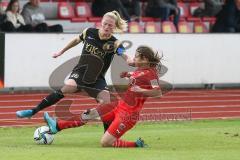 2. Frauen-Bundesliga - Saison 2021/2022 - FC Ingolstadt 04 - SV Meppen - Zeller Maria (#25 FCI) - Schulte Sarah #16 Meppen - Foto: Meyer Jürgen