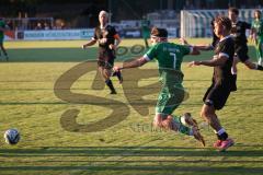 Bezirksliga - Saison 2025/26 - FC Gerolfing - TSV Rohrbach - David Simm (Nr.7 - FC Gerolfing) - Julian Herzer schwarz Rohrbach - Foto: Meyer Jürgen