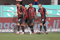 3. Liga - Saison 2024/25 - FC Ingolstadt 04 - SV Wehen Wiesbaden - Der 1:0 Führungstreffer durch Pascal Testroet (Nr.37 - FCI) - jubel - - Foto: Meyer Jürgen