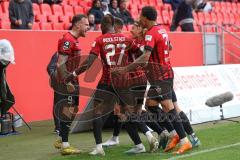 3.Liga - Saison 2022/2023 - FC Ingolstadt 04 -  MSV Duisburg - Der 2:0 Führungstreffer durch Patrick Schmidt (Nr.9 - FCI) jubel -  - Foto: Meyer Jürgen