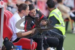 3. Liga - Saison 2025/26 - Energie Cottbus - FC Ingolstadt 04  - Cheftrainerin Sabrina Wittmann (FC Ingolstadt 04) - Co-Trainer Illia Gruev (FC Ingolstadt 04) - Foto: Meyer Jürgen