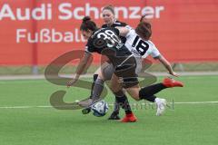 2024_2_10 - 2. Bundesliga Frauen - Saison 2023/24 - Freundschaftsspiel - FC Ingolstadt 04 Frauen - Schwaben Augsburg -  - Melike Pekel FCI - Yvonne Dengscherz (Nr.23 - FC Ingolstadt Frauen) - Carina Bauch #18 Augsburg - Foto: Meyer Jürgen