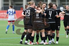 2. Bundesliga Frauen - Saison 2023/24 - FC Ingolstadt 04 Frauen - HSV Fr.1 - Der 1:0 Führungstreffer durch -  Paula Vidovic (Nr.11 - FCI)  - jubel - Nina Penzkofer (Nr.29 - FCI) - Foto: Meyer Jürgen