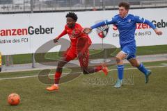 A-Junioren - Bundesliga Süd FC Ingolstadt 04 - TSG 1899 Hoffenheim - Michael Udebuluzor (Nr.9 - FCI A-Junioren) - Gebauer Leon blau Hoffenheim -  Foto: Meyer Jürgen