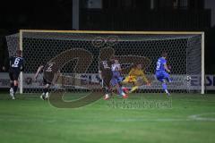 Landesliga - Saison 2026/27 - SV Manching - VFB Durach - Der 0:1 Führungstreffer per Elfmeter durch Tobias Seger blau Durach  - jubel - Valentin Puhar TW Manching - Foto: Meyer Jürgen