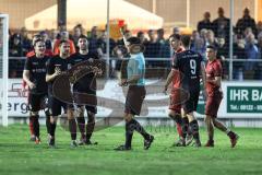 Toto Pokal; FC Sportfreunde Schwaig - FC Ingolstadt 04; Streit Julian Kügel (29, FCI) und 25
Pflügler, Florian, dafür bekommt 25 Rote Karte
