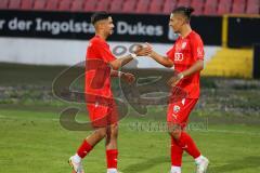 Bayernliga - U17 - Saison 2022/2023 - FC Ingolstadt 04 -  1860 München - Polat Arel rot FCI - Der 2:0 Führungstreffer  durch Polat Are rot FCI - Jubel - Foto: Meyer Jürgen