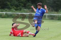 Kreisfreundschaftsspiel - Saison 2024/25 - Kreisfreundschaftsspiel - TSV Ober/Unterh.stadt - FC Fatih - Akif Abasikeles (Nr.20 - FC Fatih) - Paul Kammerbauer (Nr.2 - TSV Ober/Unterh.stadt) - Foto: Meyer Jürgen