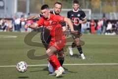 Bayernliga Süd - Saison 2022/2023 - FC Ingolstadt 04 -  TSV 1882 Landsberg - Keidel Felix (Nr.6 - Fc Ingolstadt 04 II) - Hutterer Michael #32 Landsberg - Foto: Meyer Jürgen