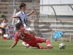 Bayernliga Nord - Saison 2026/27 - FC Ingolstadt 04 II - Jahn Regensburg II - Vitus Zimmermann rot Regensburg - Damian Coric (Nr.8 - FCI II) - Foto: Meyer Jürgen