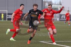 Bayernliga Nord - Saison 2023/24 - FC Ingolstadt 04 II - SpVgg Hankofen-Hailing - Riedl Fabion rot FCI - Wagner Brian schwarz Hankofen - Foto: Meyer Jürgen