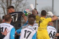 Bezirksliga - Saison 2024/25- TSV Gaimersheim - FC Aschheim - Nico von Swiontek Brzezinski (Nr.17 - TSV Gaimersheim) - Pascal Jakob Torwart Aschheim - Foto: Meyer Jürgen