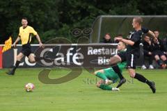 Bezirksliga - Saison 2024/25 - Freundschaftsspiel - SV Manching - TSV Gaimersheim - Fabian Neumayer (Nr.9 - SV Manching) - Simon Bellinghausen (Nr.15 - TSV Gaimersheim) - Foto: Meyer Jürgen