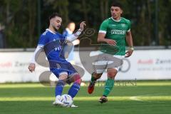 Kreisliga - Saison 2023/2024 - FC Gerolfing - TSV Ober/Unterhaunstadt - David Polster blau Oberhaunstadt - Anastasios Porfyriadis grün Gerolfing - Foto: Meyer Jürgen