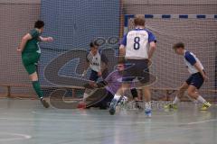 Hallenturnier Ingolstadt Nord - Saison 2024/25 - FC Geisenfeld - TSV Etting - Jonas Lehmair grün Geisenfeld - Filip Festner Torwart Etting - Foto: Meyer Jürgen