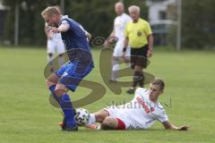Kreisklasse - Saison 2023/2024 - TSV Großmehring - SV Buxheim - Maximilian Samweber blau Großmehring - Michael Brems weiss Buxheim - Foto: Meyer Jürgen