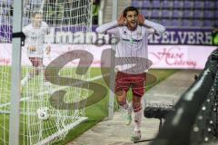 3. Liga; Erzgebirge Aue - FC Ingolstadt 04; Tor Jubel Treffer Fredrik Carlsen (8, FCI) 0:1