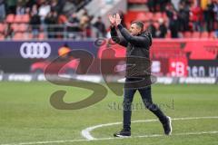 3. Liga; FC Ingolstadt 04 - SG Dynamo Dresden; Sieg Jubel Freude Cheftrainer Michael Köllner (FCI)