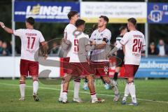 Toto Pokal; TSV Landsberg - FC Ingolstadt 04; Elfmeter Julian Kügel (29, FCI) trifft zum Tor Jubel Treffer 4:7 Max Besuschkow (17, FCI) Emre Gül (5, FCI) Simon Lorenz (32, FCI) Gustav Christensen (24, FCI)
