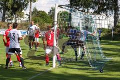 A-Klasse - Saison 2022/2023 - SV irsching - Knodorf - TV 1911 Vohburg  - Tobias Bauer #16 weiss Irsching - Niklas Schrecker Torwart Vohburg - Foto: Meyer Jürgen