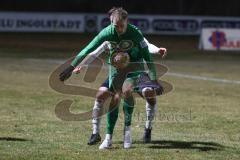 Landesliga - Saison 2024/25 - SV Manching - TSV Wertingen - Fabian Neumayer (Nr.9 - SV Manching) - Florian Eising weiss Wertingen - Foto: Meyer Jürgen