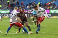 2.BL; Hamburger SV - FC Ingolstadt 04; Marc Stendera (10, FCI) Muheim Miro (28 HSV) Schonlau Sebastian (4 HSV)