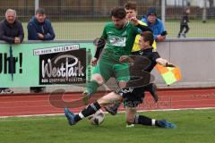 Kreisliga - Saison 2022/2023 - DJK Ingolstadt - SV Manching U23 - Alexander Zielinski grün Manching - Ostap Nechaj schwarz DJK Ing. - Foto: Meyer Jürgen