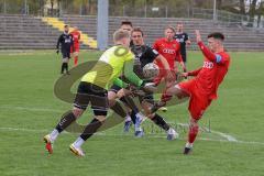 Bayernliga Süd - Saison 2021/2022 - FC Ingolstadt 04 II - TürkAugsburg - Senger Michael (#21 FCI) - Leon Musial Torwart Augsburg - Foto: Meyer Jürgen