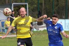 Kreisliga - Saison 2022/2023 - TSV Oberhaunstadt - FC Hitzhofen - Robert Schulz gelb Hitzhofen - Baran Cakir blau Oberh.stadt - Foto: Meyer Jürgen