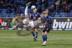 3. Liga; SV Waldhof Mannheim - FC Ingolstadt 04 - Torchance verpasst Pascal Testroet (37, FCI) Bahn Bentley Baxter (7 SVWM) Rieckmann Julian (21 SVWM)