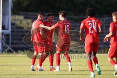 Bayernliga Nord - Saison 2023/2024 - FC Ingolstadt 04 - SSV Jahn Regensburg - Arian Llugiqi rot FCI - Trifft zum 1:0 Führungstreffer - jubel - Foto: Meyer Jürgen