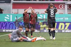 3. Liga; FC Ingolstadt 04 - 
Rot-Weiss Essen; Tor Jubel Treffer David Kopacz (29, FCI) Torwart Golz Jakob (1 RWE) Benjamin Kanuric (8, FCI)