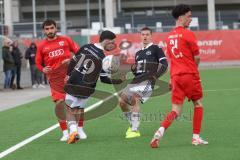 Bayernliga Nord - Saison 2023/24 - FC Ingolstadt 04 II - DJK Ammerthal - Muhammed Atak (Nr.25 - FCI) - Koc Deniz schwarz Ammerthal #19 - Foto: Meyer Jürgen