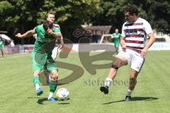 Bezirksliga - Saison 2024/25 - Freundschaftsspiel - FC Gerolfing - SV Kasing - Leo Zänger (Nr.11 - FC Gerolfing) - Raphael Reichenberger (Nr.15 - SV Kasing) - Foto: Meyer Jürgen