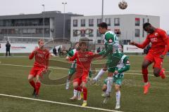 Bayernliga Süd - Saison 2022/2023 - FC Ingolstadt 04 - SV Schalding Heining - Donald Nduka (Nr.4 - FCI II) - Jeroen Krupa (Nr.15 - FCI II) - Tim Herrn (Nr.16 - FCI II) - Brumberger Fabian grün Schalding - Foto: Meyer Jürgen
