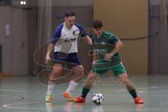 Hallenturnier Ingolstadt Nord - Saison 2024/25 - FC Geisenfeld - TSV Etting - Lukas Vollnhals weisss Etting - Sebastian Ludacka grün Geisenfeld - Foto: Meyer Jürgen