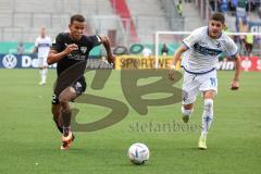 DFB Pokal; FC Ingolstadt 04 - SV Darmstadt 98; Angriff Marcel Costly (22, FCI) Karic Emir (19 SVD)