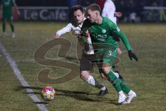 Landesliga - Saison 2024/25 - SV Manching - TSV Wertingen - Fabian Neumayer (Nr.9 - SV Manching) - Florian Eising weiss Wertingen - Foto: Meyer Jürgen