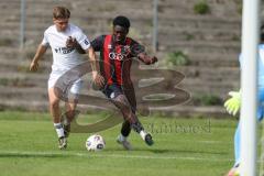*** Bayernliga Nord - Saison 2025/26 - FC Ingolstadt 04 II - ATSV Erlangen - Jason Osei Tutu (Nr.11 - FC Ingolstadt II) - Ulrich Spies weiss Erlangen - Foto: Meyer Jürgen