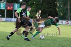 Kreisliga - Saison 2023/24 - Relegation zur BZL - FC Gerolfing - SVA Palzing - Alexander Schneider schwarz Palzing foult Christian Träsch grün Gerolfing - XXXXX - Foto: Meyer Jürgen