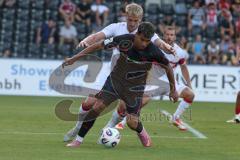 3. Liga - Saison 2025/26 - VFB Stuttgart II - FC Ingolstadt 04  - Yann Sturm (Nr.7 - FC Ingolstadt 04) - Alexander Groiß (Nr.6 - VFB Stuttgart II) - Foto: Meyer Jürgen