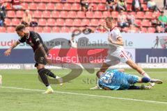 2.BL; FC Ingolstadt 04 - 1. FC Nürnberg - Hawkins Jaren (20 FCI) scheitert an Torwart Mathenia Christian (26 , 1.FCN) Sörensen Asger (4 , 1.FCN)