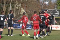 Kreisklasse - Saison 2024/25- Türkisch SV Ingolstadt - TSV Gaimersheim II - Daniel Drotleff rot Türkisch beim Kopfball - XXXXX - Foto: Meyer Jürgen