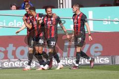 3. Liga - Saison 2024/25 - FC Ingolstadt 04 - SV Wehen Wiesbaden - Der 1:0 Führungstreffer durch Pascal Testroet (Nr.37 - FCI) - jubel - - Foto: Meyer Jürgen