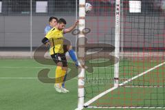 2024_2_17 - Saison 2023/24 - AUDI-Schanzer Amateur Cup - SV Hundszell - FC Hitzhofen/Oberzell  - Halbfinale 1 - Fardin Gholami gelb Hitzhofen schiesst den 0:1 Führungstreffer - jubel -  - Luca Kammerer
 blau Hundszell - Foto: Meyer Jürgen