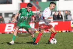 Bezirksliga - Saison 2023/24 - TSV Gaimersheim - FC Schwabing München - Dennis Hüttinger (Nr.7 - Gaimersheim) - Giacinto Sibilia weiss Schwabing - Foto: Meyer Jürgen