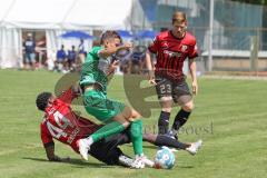 Vorbereitungsspiel - Testspiel - FC Ingolstadt 04 - VFB Eichstätt  - Udebuluzor Michael (#44 FCI) - Linsmayer Denis (#23 FCI) - Wolfsteiner Dominik grün Eichstätt - Foto: Jürgen Meyer